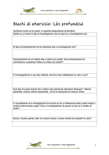 les1b - biologia di yuana berde profundisa