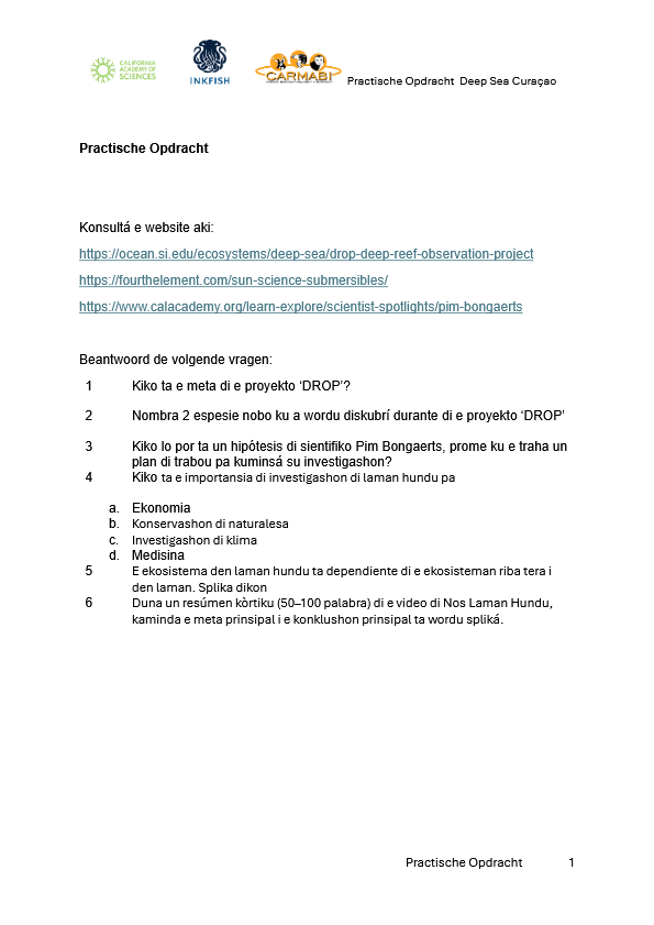 Blachi di tarea deep sea PO