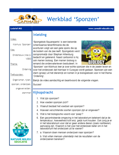 07 Werkblad Sponzen (onderbouw vsbo)